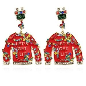 UGLY CHRISTMAS SWEATER EARRINGS HOLIDAY JEWELRY